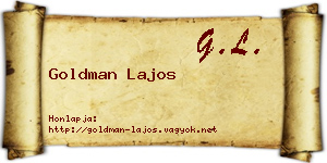 Goldman Lajos névjegykártya